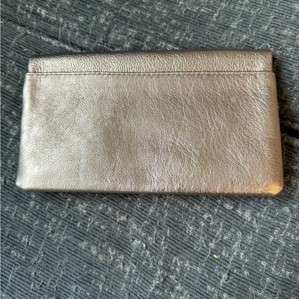 Metallic gold hobo wallet